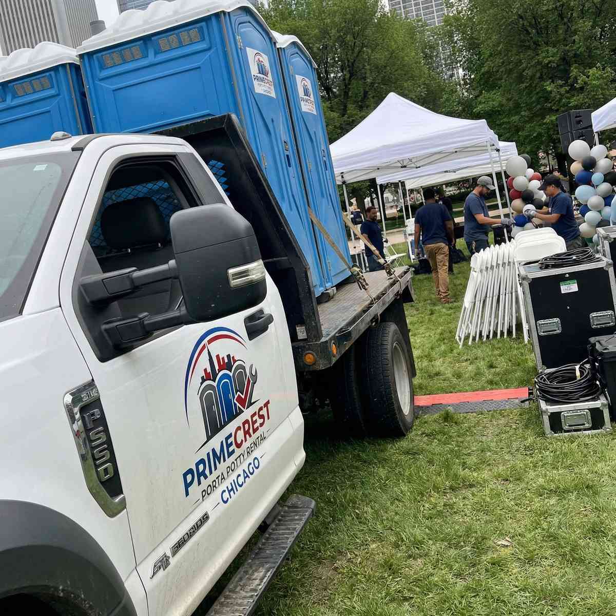 Delivery truck at Chicago outdoor event